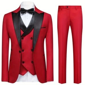 NEW MEN ELEGANT &  CLASSY BLAZER VEST SLACKS FORMAL 3 PIECE SUIT SIZE: 2XL